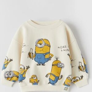 Zara Kids Minions Sweatshirt - Cream and Blue